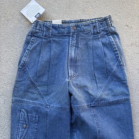 Deadstock 90s Dockers Jeans Mens 29x32 Pleated Denim Levis Cargo Tapered Vintage - Picture 2 of 11
